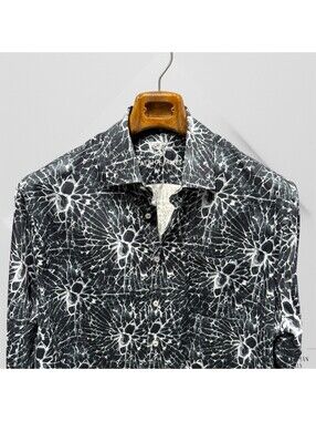 patrick james shattered glass long sleeve shirt Mens shirt Black white L Large